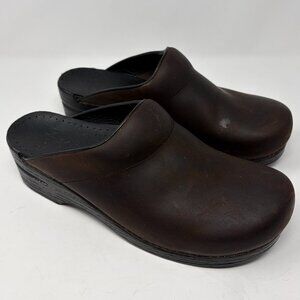 Dansko men's Karl clogs mules oiled leather dark brown 45
